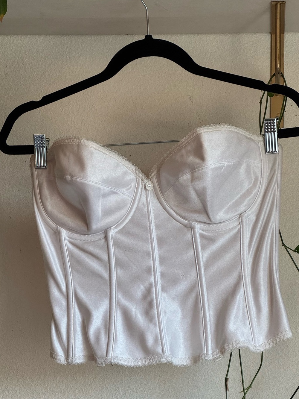 White Satin Longline Bustier Corset Top